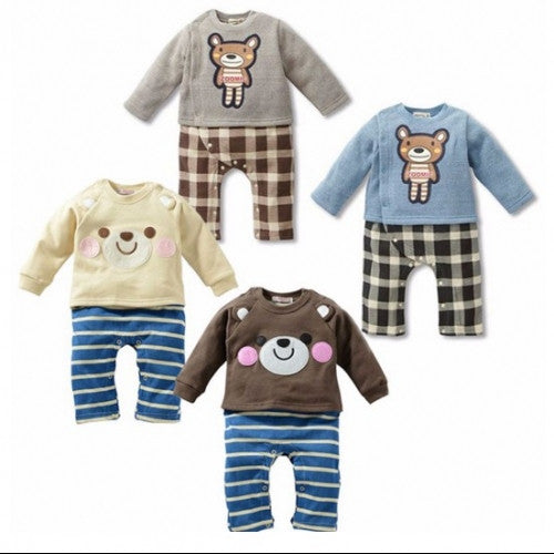 Bear Pattern Cotton Rompers